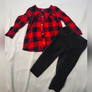 9m Carters 2 piece red and black Outfit